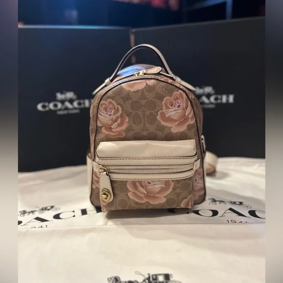 Coach Rose Leather Backpack Coach Rose Gold Leather Derby Backpack Coach | TLC US main image 4